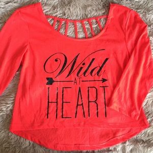 Material Girl 3/4 sleeve racer back cropped top